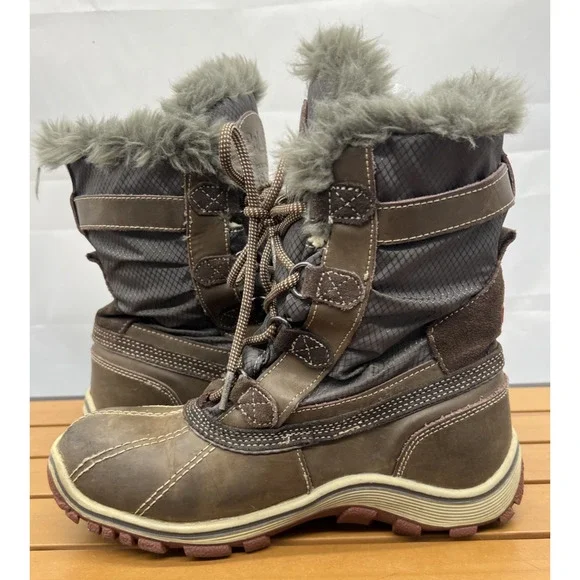 PAJAR Adelaide Women's Snow Boots Waterproof Brown/Gray Size 8-8.5 - Picture 7 of 10